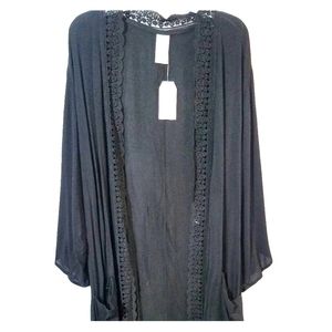 Long black lightweight cardigan